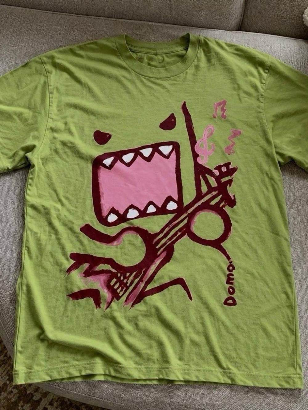 Gildan Lime Green Domo Graphic Tee with Pink Accent